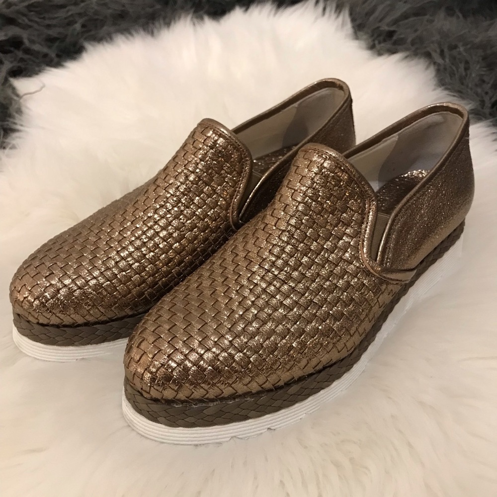 Napoleoni Woven Leather Platform Sneakers